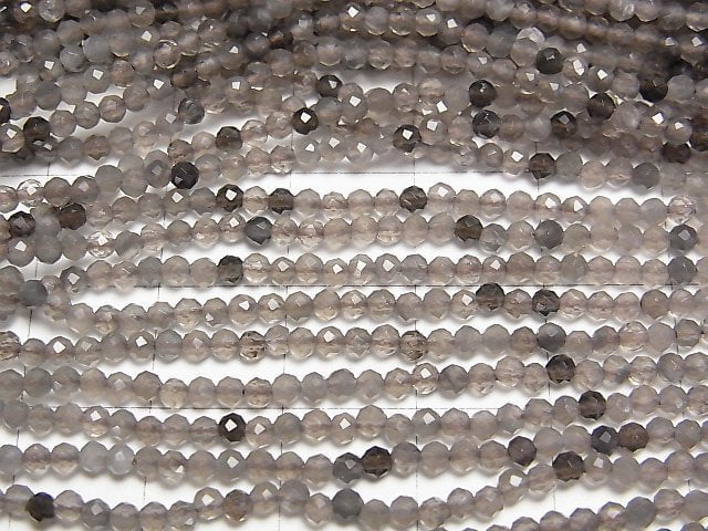 [Video]2pcs $7.79! High Quality! Black Ice Obsidian AAA Faceted Round 2mm 1strand beads (aprx.15inch/37cm)