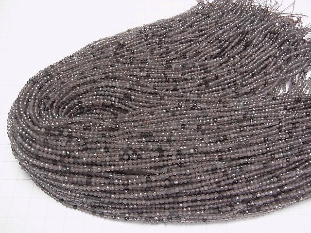 [Video]2pcs $7.79! High Quality! Black Ice Obsidian AAA Faceted Round 2mm 1strand beads (aprx.15inch/37cm)