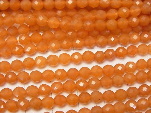 High Quality! 1strand $6.79! Orange Aventurine Faceted Round 4mm 1strand beads (aprx.15inch / 38cm)