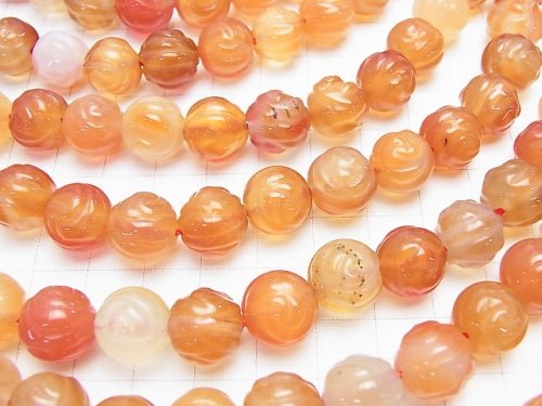 1strand $11.79! Mix Carnelian AAA Round Rose Cut 12mm 1strand beads (aprx.15inch / 36cm)