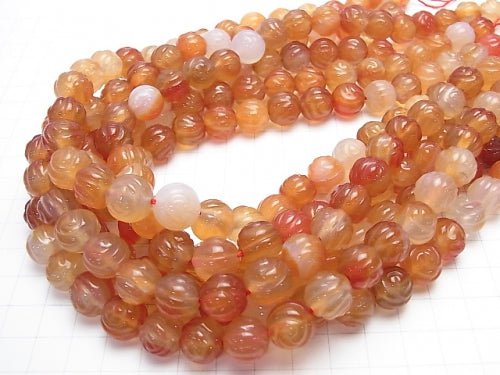 1strand $11.79! Mix Carnelian AAA Round Rose Cut 12mm 1strand beads (aprx.15inch / 36cm)