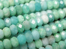 High Quality!  Amazonite AA++ Faceted Button Rondelle 6x6x4mm half or 1strand beads (aprx.15inch/37cm)