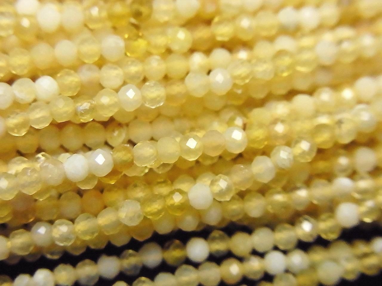 Haute Qualité ! 2 pièces 9,79 $ ! Opale jaune AAA - Rondes facettées 2mm 1 fil de perles (environ 15 pouces / 38cm)