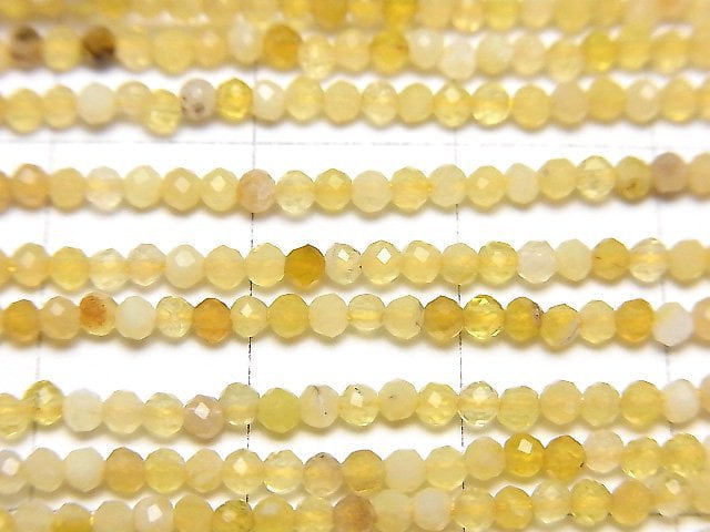 High Quality! 2pcs $9.79! Yellow Opal AAA- Faceted Round 2mm 1strand beads (aprx.15inch / 38cm)