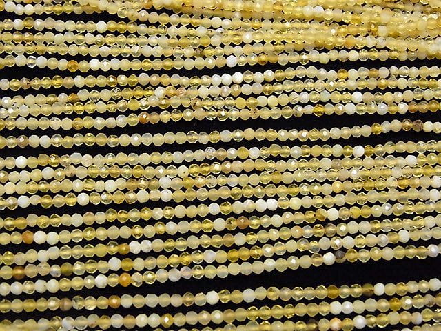 High Quality! 2pcs $9.79! Yellow Opal AAA- Faceted Round 2mm 1strand beads (aprx.15inch / 38cm)