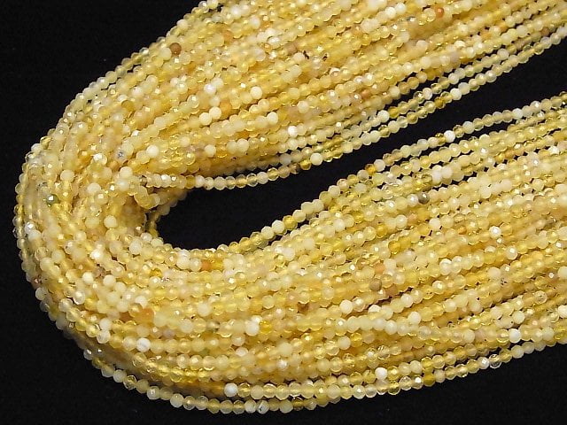 High Quality! 2pcs $9.79! Yellow Opal AAA- Faceted Round 2mm 1strand beads (aprx.15inch / 38cm)