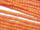 [Video] Orange Coral (Dyed) Rondelle (Heishi) 2x2x1.5mm 1strand beads (aprx.15inch/38cm)