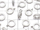 Metal parts Rondelle with Ring [6mm][7mm][8mm][10mm] Silver color (with CZ) 3pcs