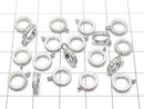Metal parts Rondelle with Ring [6mm][7mm][8mm][10mm] Silver color (with CZ) 3pcs