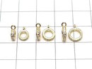 Metal parts Ring with Rondelle [6mm][7mm][8mm] Gold color (with CZ) 3pcs