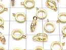 Metal parts Ring with Rondelle [6mm][7mm][8mm] Gold color (with CZ) 3pcs