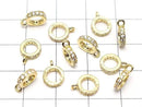 Metal parts Ring with Rondelle [6mm][7mm][8mm] Gold color (with CZ) 3pcs