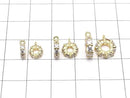 Metal parts Rondelle with Ring [6mm][7mm][9mm] Gold color (with CZ) 2pcs