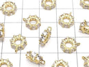 Metal parts Rondelle with Ring [6mm][7mm][9mm] Gold color (with CZ) 2pcs