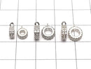 Round with metal Parts Rondelle [6 mm] [7 mm] [8 mm] silver color (with CZ) 1 pc