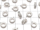 Round with metal Parts Rondelle [6 mm] [7 mm] [8 mm] silver color (with CZ) 1 pc