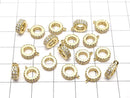 Round with metal Parts Rondelle [6 mm] [7 mm] [8 mm] gold color (with CZ) 1 pc