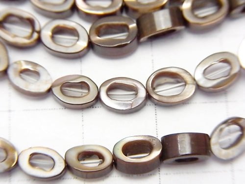 [Video] Mother of Pearl MOP Brown 4 Oval (Donut) 6 x 4 x 2 mm 1strand beads (aprx.15 inch / 38 cm)