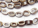 [Video] Mother of Pearl MOP Brown 4 Oval (Donut) 6 x 4 x 2 mm 1strand beads (aprx.15 inch / 38 cm)