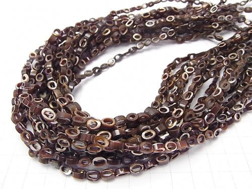 [Video] Mother of Pearl MOP Brown 4 Oval (Donut) 6 x 4 x 2 mm 1strand beads (aprx.15 inch / 38 cm)