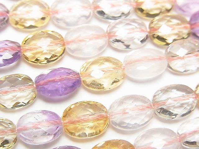 [Video]High Quality Mixed Stone AAA- Faceted Oval 9x7x4mm 1/4 or 1strand beads (aprx.15inch/38cm)