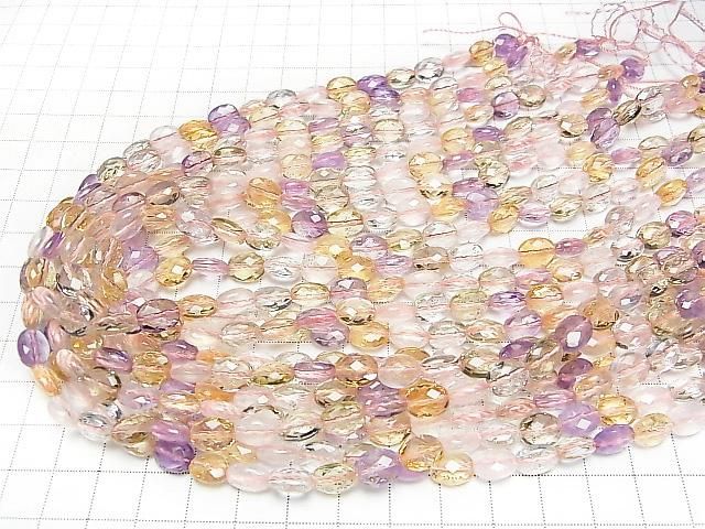 [Video]High Quality Mixed Stone AAA- Faceted Oval 9x7x4mm 1/4 or 1strand beads (aprx.15inch/38cm)