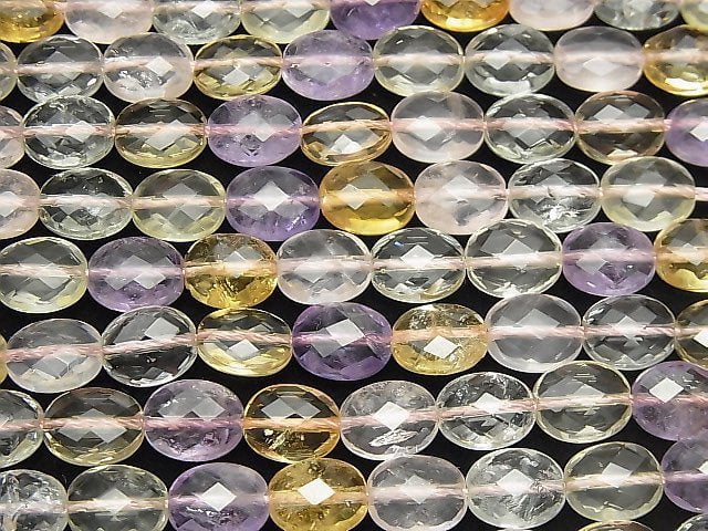 [Video]High Quality Mixed Stone AAA- Faceted Oval 10x8x5mm 1/4 or 1strand beads (aprx.15inch/38cm)