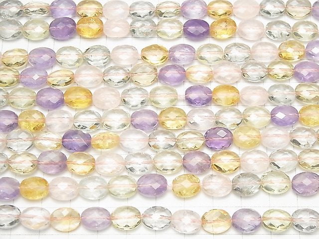 [Video]High Quality Mixed Stone AAA- Faceted Oval 10x8x5mm 1/4 or 1strand beads (aprx.15inch/38cm)