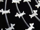 High-quality Mother of Pearl MOP AAA White Dachshund (Dog) Shape 13x9mm Half or 1 Strand (Approx. 14 Pieces)