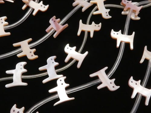 [Video] High Quality Pink Shell AAA Cat Shape [11x9][14x12] half or 1strand (Approx 12pcs )