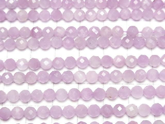 [Video]High Quality! Nigerian Kunzite AA++ Faceted Round 5mm half or 1strand beads (aprx.15inch/36cm)