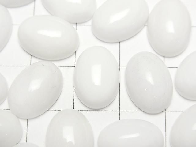 [Video] White Onyx AAA Oval Cabochon 14x10mm 3pcs