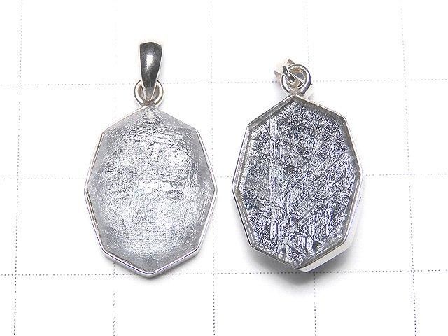 隕石（瑞典）八角形吊墜 16x12x7mm 銀925
