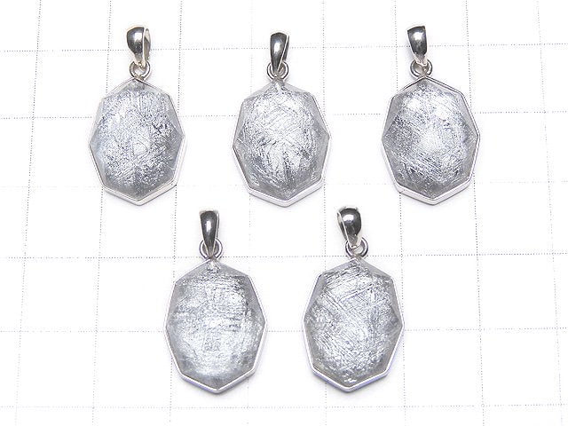 隕石（瑞典）八角形吊墜 16x12x7mm 銀925