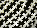 Mother of Pearl MOP White Cross 15x15x3mm half or 1strand beads (aprx.15inch / 37cm)