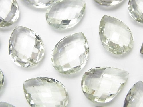 Green Amethyst, Pear Shape, Undrilled Gemstone Beads