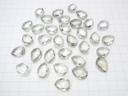 High Quality Green Amethyst AAA Undrilled Faceted Pear Shape 16 x 12 x 6 mm 3 pcs