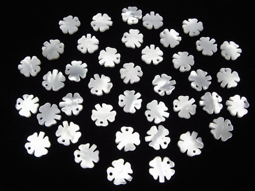 High quality White Shell (Silver-lip Oyster) Clover 10x10x1.5 4pcs $4.79!