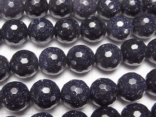 1strand $7.79! Blue Golden Sand Stone  128Faceted Round 10mm 1strand beads (aprx.15inch/36cm)