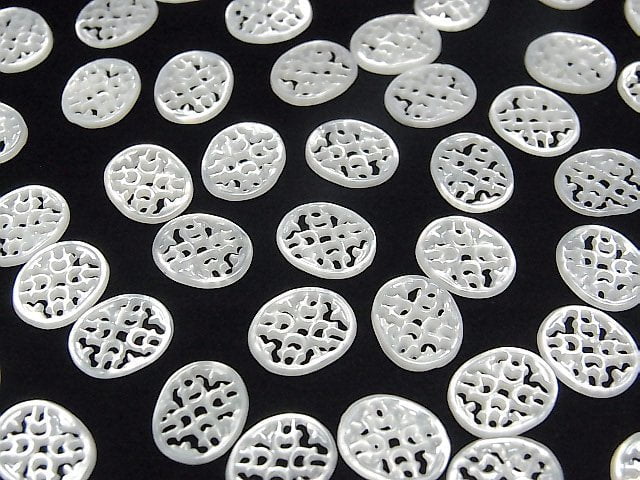 [Video] High Quality White Shell (Silver-lip Oyster ) Watermark Oval 10x8mm 4pcs