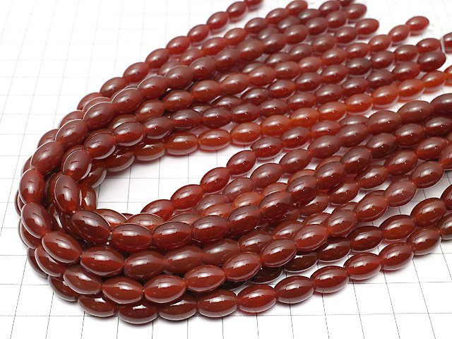 Red Agate AAA Rice 12x8x8mm 1strand beads (aprx.15inch / 36cm)