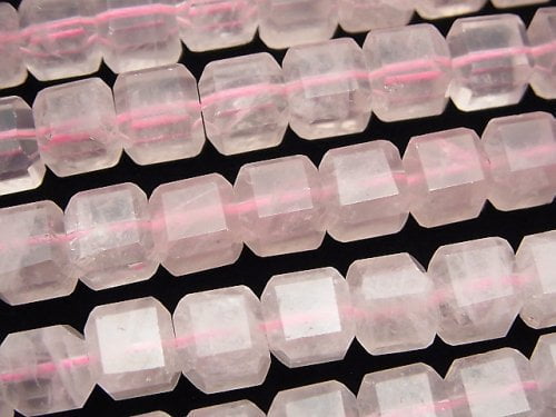 Cube, Rose Quartz Gemstone Beads