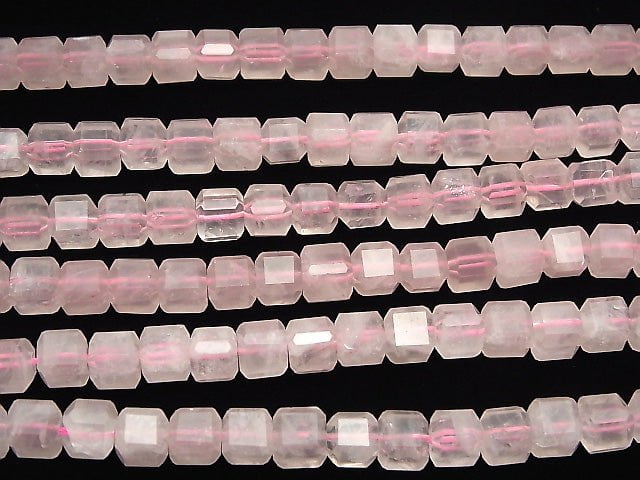 Rose Quartz AA++ Cube Shape 8x8x8mm half or 1strand beads (aprx.15inch/38cm)