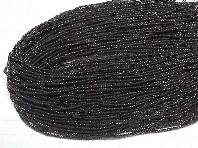 [Video]High Quality! Black Obsidian AAA Faceted Button Rondelle 2x2x1.5mm 1strand beads (aprx.15inch/37cm)