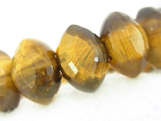 1strand $13.99! Yellow Tiger's Eye AAA - 2 holes Faceted Marquise 19 x 13 x 8 1 strand (Bracelet)