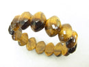 1strand $13.99! Yellow Tiger's Eye AAA - 2 holes Faceted Marquise 19 x 13 x 8 1 strand (Bracelet)