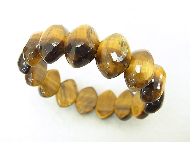 1strand $13.99! Yellow Tiger's Eye AAA - 2 holes Faceted Marquise 19 x 13 x 8 1 strand (Bracelet)