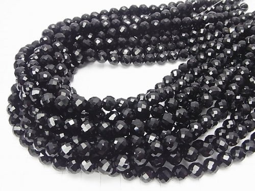 High Quality!  Onyx AAA 64Faceted Round 8mm 1strand beads (aprx.15inch/37cm)