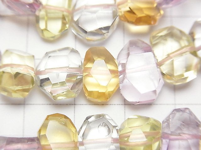 [Video] High Quality Mixed Stone AAA Faceted Nugget 1strand (Bracelet)