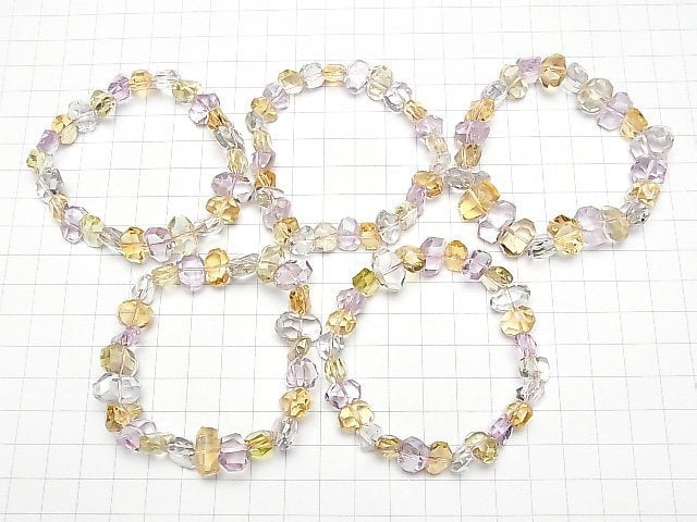 [Video] High Quality Mixed Stone AAA Faceted Nugget 1strand (Bracelet)